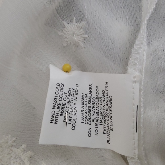 Democracy The Freedom Generation White Sheer Blouse Size M - Picture 9 of 10